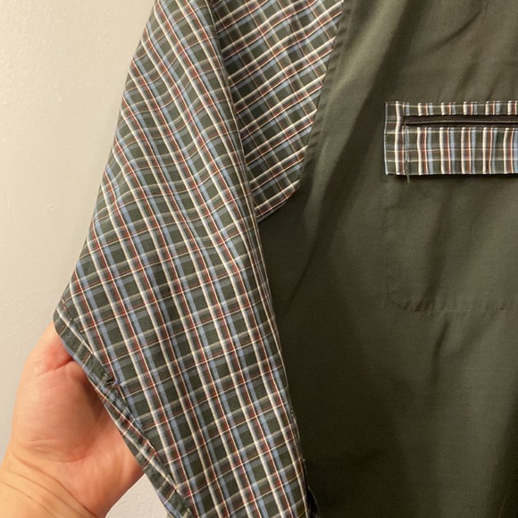 BUGLE BOY PLAID BUTTON UP SHIRT GREEN SIZE XL VINTAGE - Picture 7 of 9